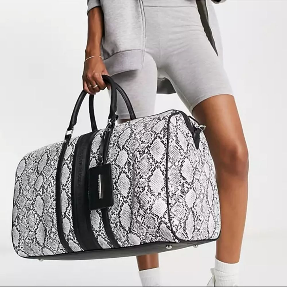 Steve Madden BSpeedys Snake Print Travel Duffel Bag - Picture 2 of 10